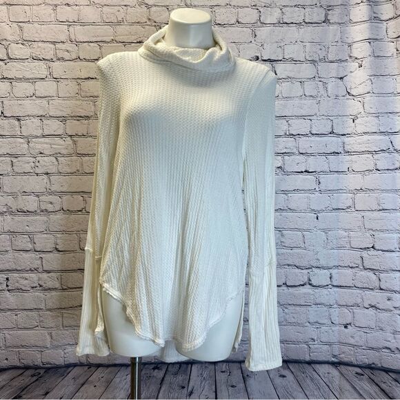 We the free waffle thermal long sleeve white medium boho - Picture 1 of 7
